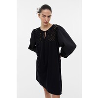 H&M Dżersejowa sukienka z koronką - 1170527001 Czarny