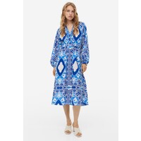 H&M Bawełniana sukienka we wzory - 1174584001 Jaskrawoniebieski/Wzór