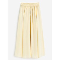 H&M Trapezowa spódnica z jedwabiu - Wysoka talia - Długa - 1183904002 Jasnożółty