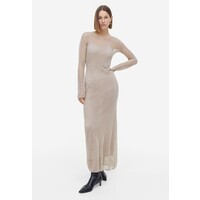 H&M Sukienka z ażurowej dzianiny z domieszką jedwabiu - 1171717001 Beżowy