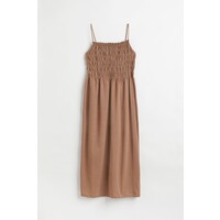 H&M Sukienka z elastycznym marszczeniem - 1050870004 Ciemnobeżowy
