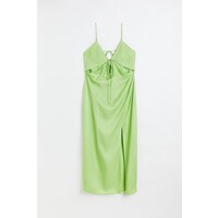 H&M Sukienka z dekoltem w serek i z wycięciem - 1112477002 Limonkowy