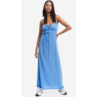H&M Kreszowana sukienka z wiązaniem - 1208762001 Niebieski