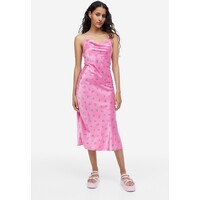 H&M Satynowa sukienka z odkrytymi plecami - 1161579002 Różowy/Kwiaty
