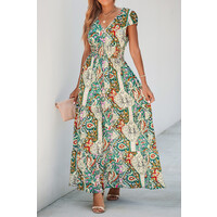 Cupshe Sukienka maxi z dekoltem w szpic i kwiatowym wzorem paisley CAA05A3G075KR