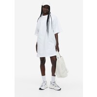 H&M Sukienka T-shirtowa oversize - 1128506006 Biały/Kwiaty