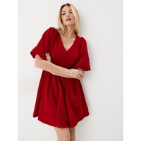 Mohito Welurowa czerwona sukienka mini 0772X-33X