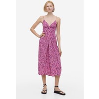 H&M Sukienka z dekoltem w serek - 1170208003 Fioletowy/Kwiaty