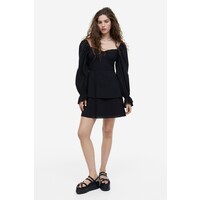 H&M Gorsetowa sukienka ze sznurowaniem - 1181478003 Czarny