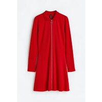 H&M Sukienka z suwakiem i kołnierzykiem - 1134907003 Czerwony