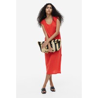 H&M Dżersejowa sukienka z lnu - 1128782001 Czerwony