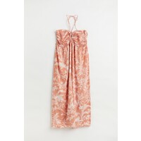 H&M H&M+ Sukienka z wiązanym detalem - 1084256002 Jasnopomarańczowy/Wzór