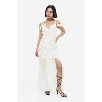 H&M Szyfonowa sukienka z falbanką - 1181481001 Biały