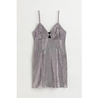 H&M Sukienka mini z wycięciem - 1081902004 Srebrzysty