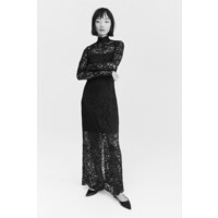 H&M Koronkowa sukienka ze stójką - 1201582001 Czarny