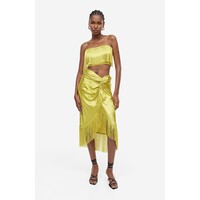 H&M Satynowa spódnica z frędzlami - 1175415001 Żółty
