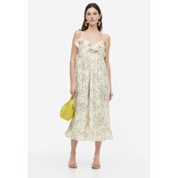 H&M Sukienka z dekoltem w serek - 1167768002 Kremowy/Kwiaty