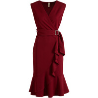 Bonprix Sukienka kopertowa czerwony rubinowy