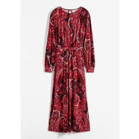 Bonprix Sukienka midi ciemnoczerwony w deseń paisley