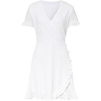 Bonprix Sukienka shirtowa z założeniem kopertowym biały