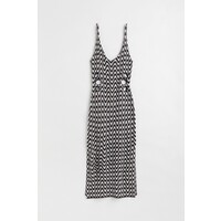 H&M Dzianinowa sukienka - 1049670001 Czarny/Wzór
