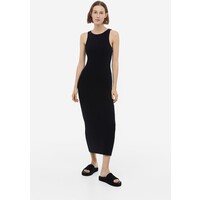 H&M Dzianinowa sukienka z domieszką jedwabiu - 1145190001 Czarny