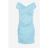 H&M Drapowana sukienka z odkrytymi ramionami - Krótki rekaw - Krótka - -ONA 1157805003 Jasnoniebieski