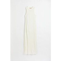 H&M Długa sukienka z dzianiny - 0997106002 Biały