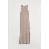 H&M Długa sukienka z dzianiny - 0997106002 Szarobeżowy