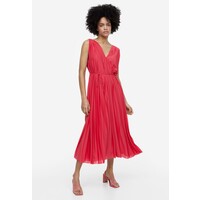 H&M Plisowana sukienka trapezowa - 1146415001 Wiśniowy