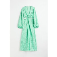 H&M Sukienka z krepy z wycięciami - 1081948001 Zielony/Wzór