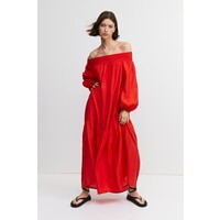 H&M Sukienka oversize z odkrytymi ramionami - 1181678002 Jaskrawoczerwony
