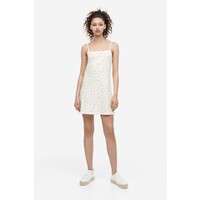 H&M Trapezowa sukienka z dżerseju - 1144635005 Biały/Różowe kwiaty