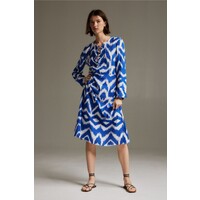 H&M Sukienka ze sznurowaniem - 1167365002 Jaskrawoniebieski/Wzór