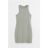 H&M Bawełniana sukienka z wycięciem - 1033201008 Jasna zieleń khaki