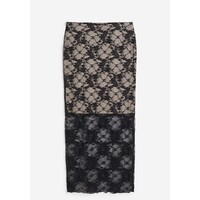 H&M Ołówkowa spódnica z koronki - Normalna talia - Midi - 1196061001 Czarny