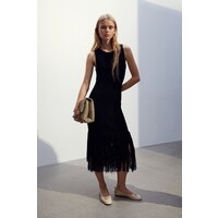H&M Dzianinowa sukienka z frędzlami - 1165217001 Czarny