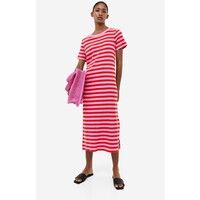 H&M Sukienka z dżerseju w prążki - 1144829007 Różowy/Czerwone paski