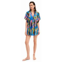 Desigual Sukienka tunika z nadrukiem w tropikalny deseń 24SWMW235010