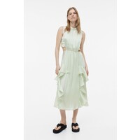 H&M Satynowa sukienka z falbanami - 1196786001 Jasnozielony