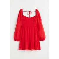 H&M Sukienka z materiału plumeti - 1081630003 Czerwony