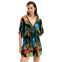 Desigual Sukienka tunika z nadrukiem w tropikalny deseń 24SWMW232000