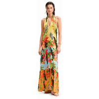 Desigual Sukienka maxi halter w tropikalny deseń 24SWMW089019