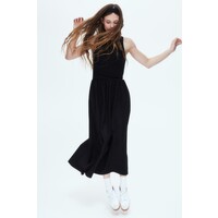 H&M Dżersejowa sukienka z popelinowym dołem - 1220229002 Czarny
