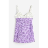 H&M Zdobiona sukienka mini z żakardowej tkaniny - 1152171001 Jasnofioletowy/Marmurkowy