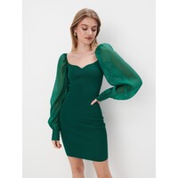 Mohito Swetrowa zielona sukienka mini 004AG-76X