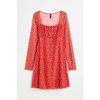 H&M Siateczkowa sukienka - 1100492001 Pomarańczowy/Drobne kwiaty