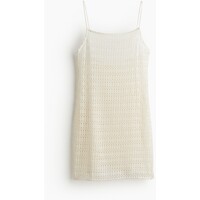 H&M Plażowa sukienka o wyglądzie szydełkowej robótki - 1235203003 Biały