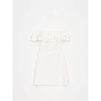 Mohito Biała sukienka mini z odkrytymi ramionami 684AH-00X