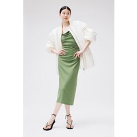 H&M Sukienka z drapowanym dekoltem - Drapowany dekolt - Bez rękawów - 1228839001 Zielony